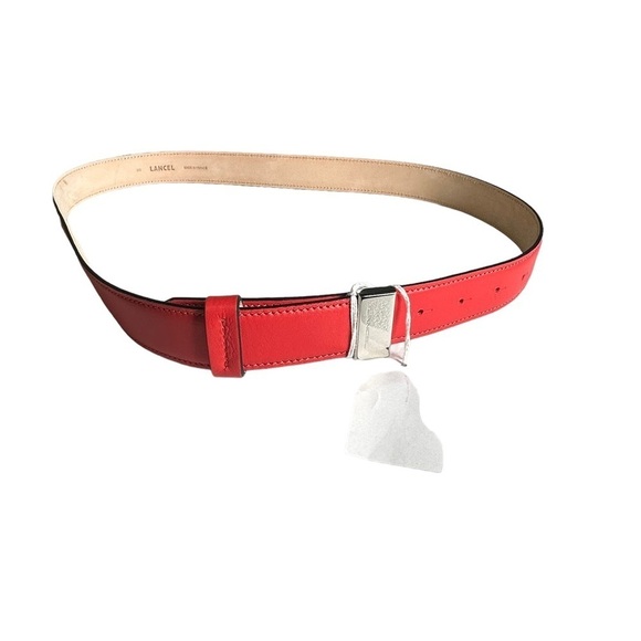 Lancel Cinnabar Red Leather Belt NWT main image 8